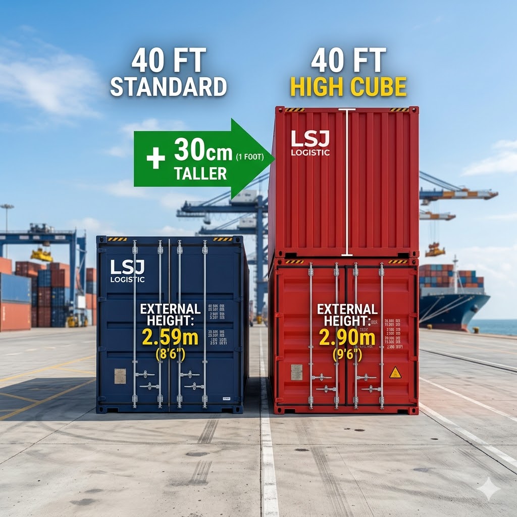 Spesifikasi, Dimensi & Kapasitas Container 40 Feet High Cube